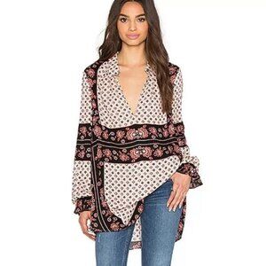 Free People Changing Times Border Print Tunic Top - Size XS
